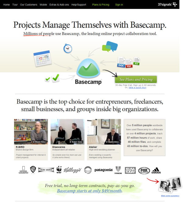 basecamp online Διαχείριση Projects & Συνεργασία