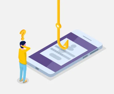 Εικόνα mobile συσκευής που δέχεται phishing attack