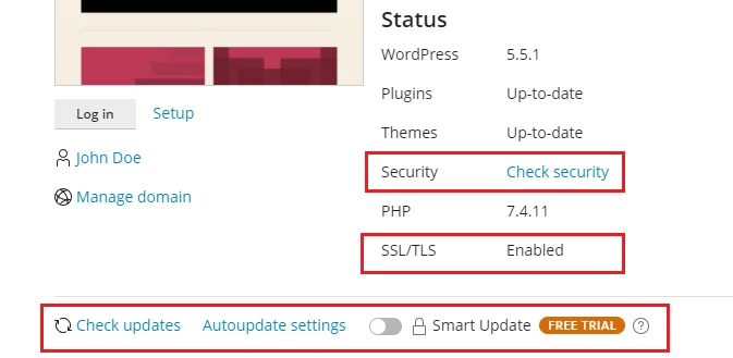 Security Check WordPress from plesk panel