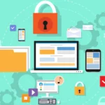 Εικαστικό με laptop και τύπους αρχείων δεδομένων